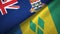 Cayman Islands and Saint Vincent and the Grenadines two flags textile cloth