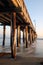 Cayucos pier vertical in town of Cayucos, central California, USA