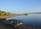 Cayuga Lake picnic table at sunset