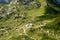 Cazzaniga and Nicola shelters on Artavaggio upland aerial, Orobie, Italy