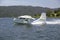 CB Amphibious seaplane taking off from Lake Casitas, Ojai, California