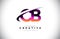 CB C B Grunge Letter Logo with Purple Vibrant Colors Design. Creative grunge vintage Letters Vector Logo