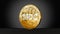 cbdc cryptocurrency, electronic central bank token, golden coin on black background, 3d rendering