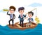 CBusiness character boating vector concept. Business team characters.