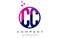 CC C C Circle Letter Logo Design with Purple Dots Bubbles