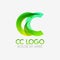 The CC logo with striking colors and gradations, modern and simple for industrial, retail, business, corporate. this CC logo made