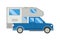 Ccaravan travel car vehicle trailer house summer vacation vector.