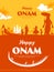 Ccelebration background for Happy Onam festival of South India Kerala