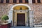 Ccess door to the convent of Santa Clara in Teruel, with spiral baroque columns, Spain