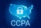 CCPA - California Consumer Privacy Act. vector background. Consumer protection for residents of California, United States. USA