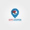 Cctv camera location icon template, vector logo technology creative, cctv camera shop,illustration element