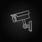 CCTV camera silver icon or linear symbol