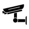 Cctv camera solid icon. Outdoor camera illustration isolated on white. Secure camera glyph style design, designed for