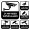 CCTV labels. Set symbols video surveillance