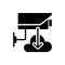 CCTV and phone connection black glyph icon