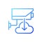CCTV and phone connection gradient linear vector icon