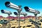 CCTV security cameras in the desert