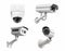 CCTV security cameras isolated white background. with clipping p