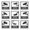 Cctv sign, security camera stickers