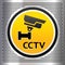 CCTV symbol on a chromium background