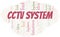 Cctv System typography vector word cloud.