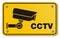 CCTV yellow sign - rectangle sign