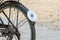 Cd disc on rear mudguard of bicycle, used as reflector