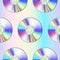 CD disk seamless pattern on holographic background