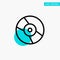 Cd, Dvd, Disk, Device turquoise highlight circle point Vector icon