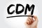 CDM - Change and Data Management acronym with marker, business concept background