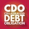 CDO - Collateralized Debt Obligation acronym, business concept background