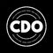 CDO Collateralized Debt Obligation - type of structured asset-backed security, acronym text stamp