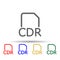 Cdr folder multi color style icon. Simple thin line, outline vector of web icons for ui and ux, website or mobile application