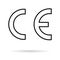 CE mark symbol for conformite europeenne, clean label product, information vector illustration sign