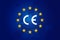 CE standard mark. Icon for products sold within the European Economic Area - EEA. Europe Union color, flag, stars sign