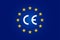 CE standard mark. Icon for products sold within the European Economic Area - EEA. Europe Union color, flag, stars sign