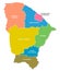 Ceara colorful administrative and political vector map, brazil
