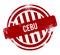 Cebu - Red grunge button, stamp