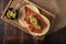 Cecina Enchilada Taco Top View