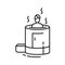 Cedar barrel black line icon. Organic herbal aroma steam sauna for one person. Pictogram for web page, mobile app, promo. UI UX