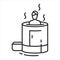 Cedar barrel black line icon. Organic herbal aroma steam sauna for one person. Pictogram for web page, mobile app, promo. UI UX