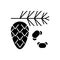 Cedar and pine tree pollen black glyph icon