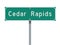 Cedar Rapids road sign