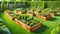 Cedar Vegetable Garden Boxes Herbs Plants Flowers Backyard Wooden AI Generated