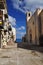 Cefalu, Sicily, Italy. Old square, Mediterranean sea view