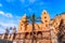 Cefalu, Sicily, Italy: Town square with The Cathedral or Basilica of Cefalu, a Roman Catholic church built in the Norman