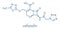 Cefazolin antibiotic drug molecule cephalosporin, first generation. Skeletal formula.