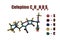 Cefepime, fourth-generation cephalosporin antibiotic. Structural chemical formula and molecular model. 3d illustration