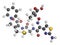 Ceftazidime cephalosporin antibiotic drug molecule. Atoms are represented as spheres with conventional color coding: hydrogen (