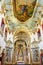 Ceiling and altar of the church of Sao Pedro dos Clerigos created in the 18th century with its neoclassical style interior painted